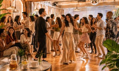 People dancing at a soft clubbing cafe style event